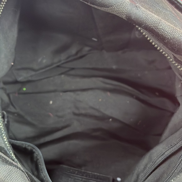 Coach 24CM Signature Duffle Shoulder Bag Crossbody Black Leather Silver - Picture 5 of 6